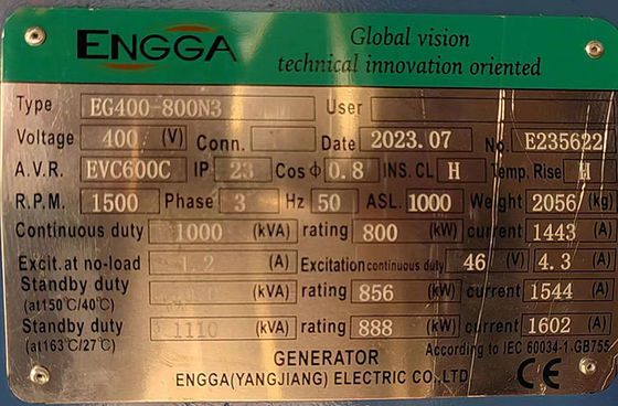 800KW Guangxi Yuchai Diesel Generator Set with Air Filter and Water Cooling System