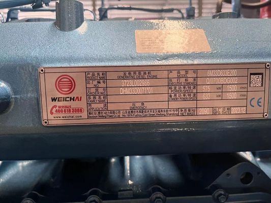 Silent Speaker 50HZ for Weichai 500KW Diesel Generator Set with Water Cooling System